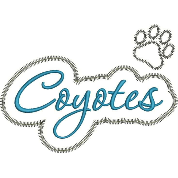 Coyotes Applique Script Zig Zag Snap Shot