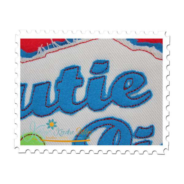 Cutie Pie Distressed Applique Close Up
