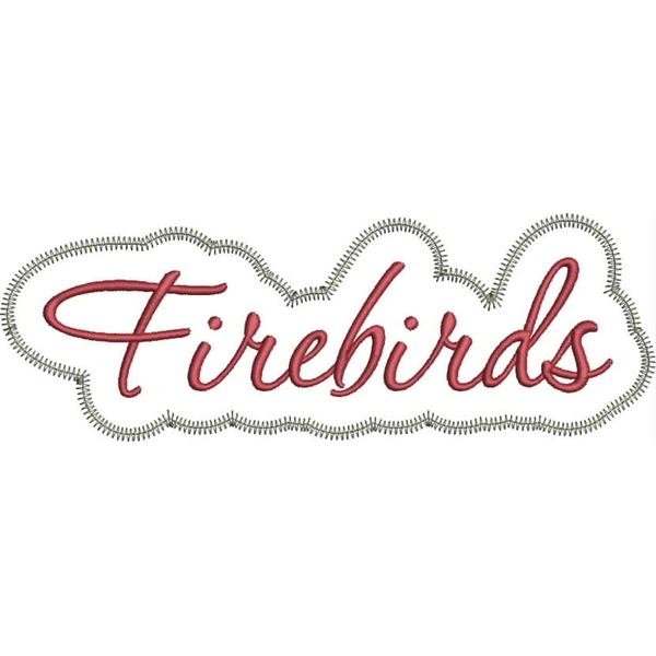 Firebirds Applique Script Zig Zag Snap Shot
