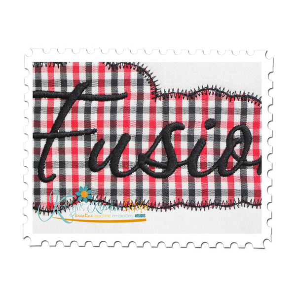 Fusion Applique Script Close Up