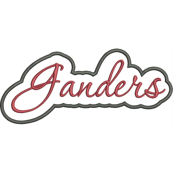 Ganders Applique Script Satin Snap Shot