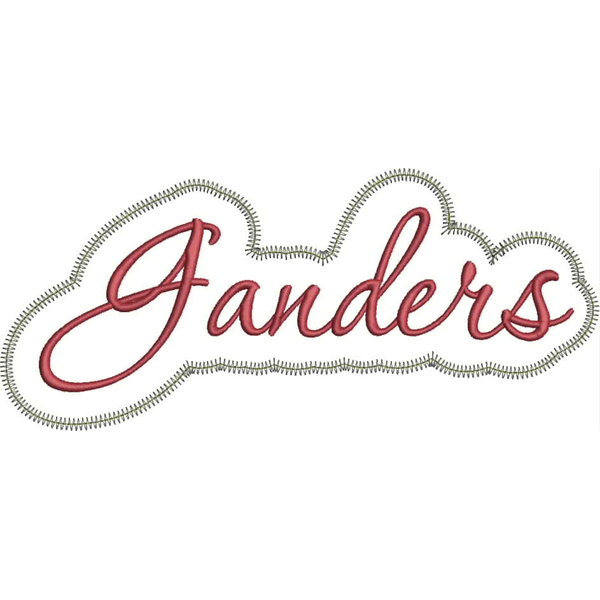 Ganders Applique Script Zig Zag Snap Shot