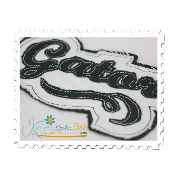 Gator Distressed Applique Close Up