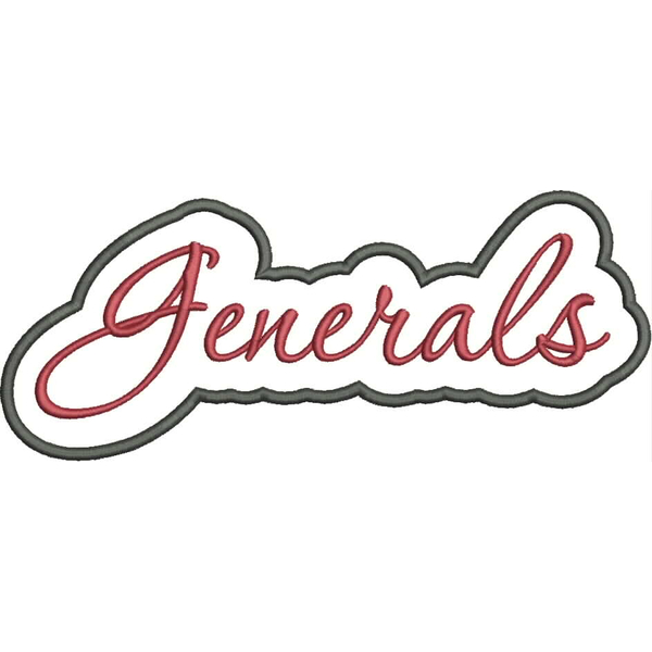 Generals Applique Script Satin Snap Shot