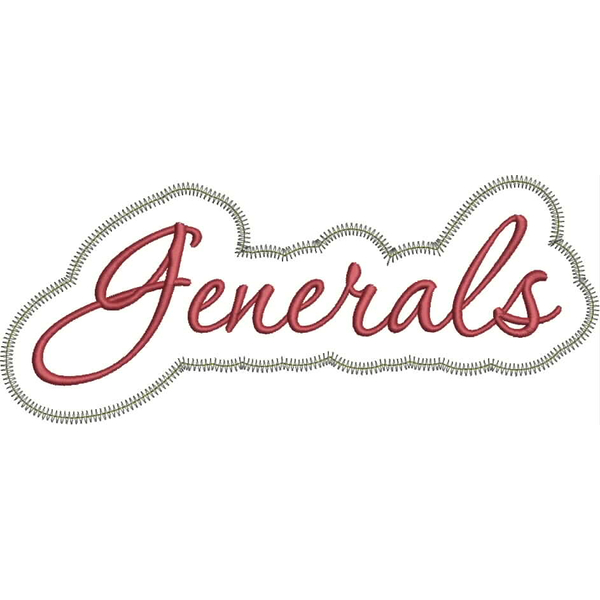 Generals Applique Script Zig Zag Snap Shot
