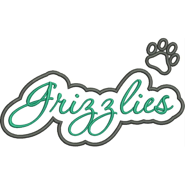 Grizzlies Applique Script Satin Snap Shot