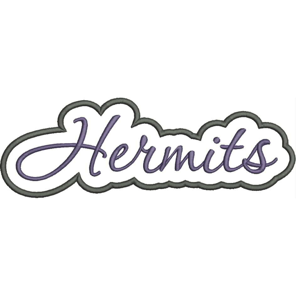 Hermits Applique Script Satin Snap Shot
