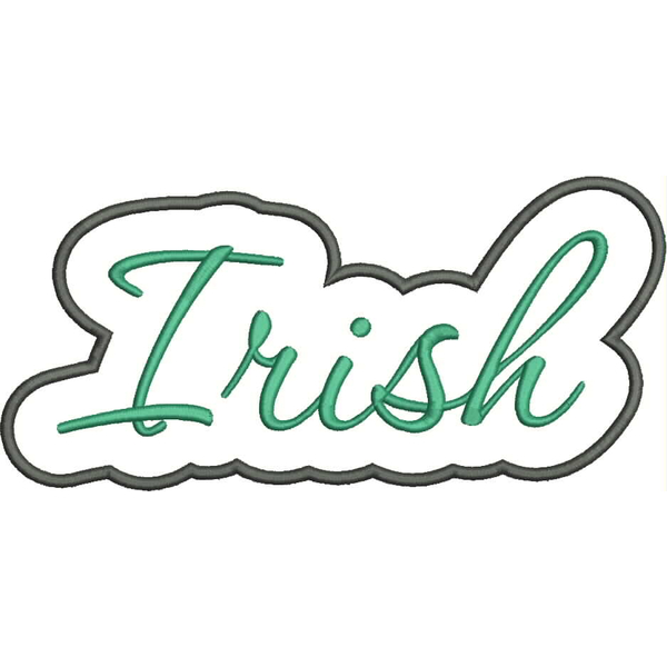 Irish Applique Script Satin Snap Shot