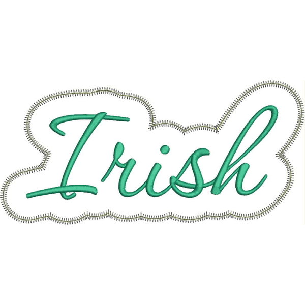Irish Applique Script Zig Zag Snap Shot