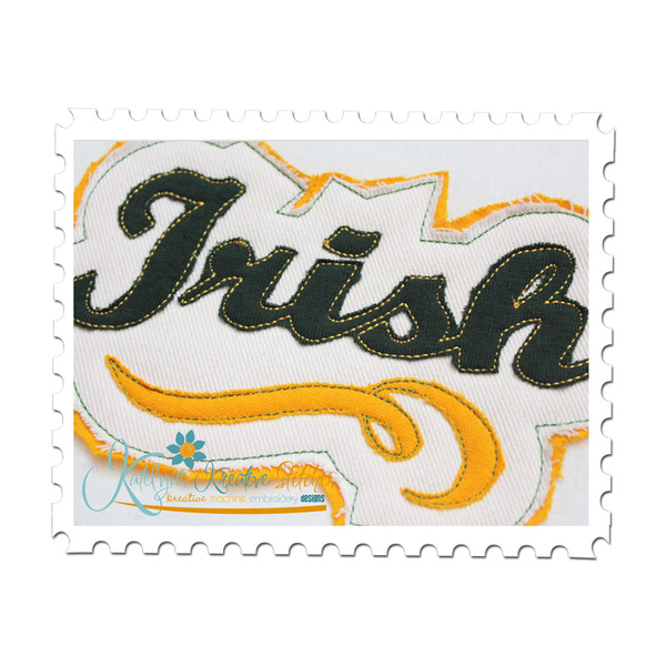 Irish Distressed Applique Close Up