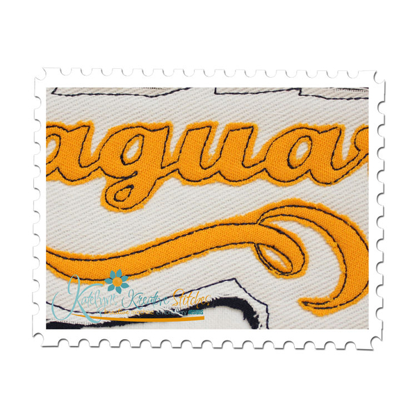 Jaguars Distressed Applique Close Up