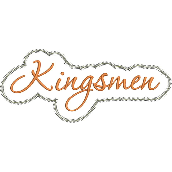 Kingsmen Applique Script Zig Zag Snap Shot