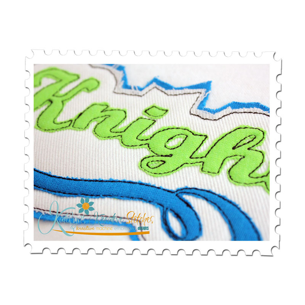 Knights Distressed Applique Close Up