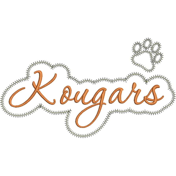 Kougars Applique Script Zig Zag Snap Shot