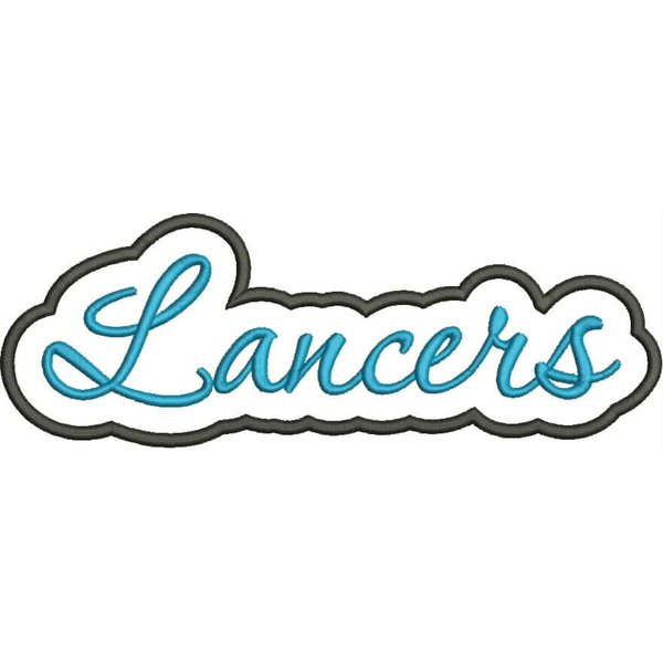 Lancers Applique Script Satin Snap Shot