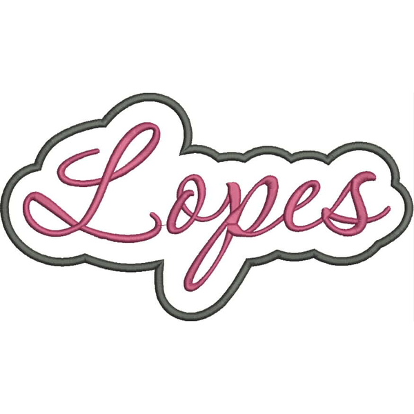 Lopes Applique Script Satin Snap Shot