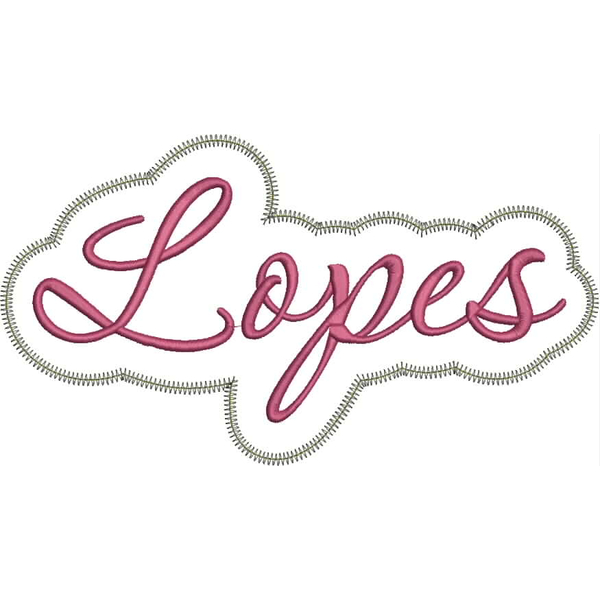 Lopes Applique Script Zig Zag Snap Shot