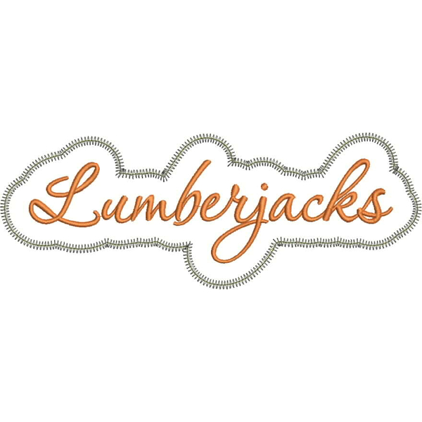 Lumberjacks Applique Script Zig Zag Snap Sho