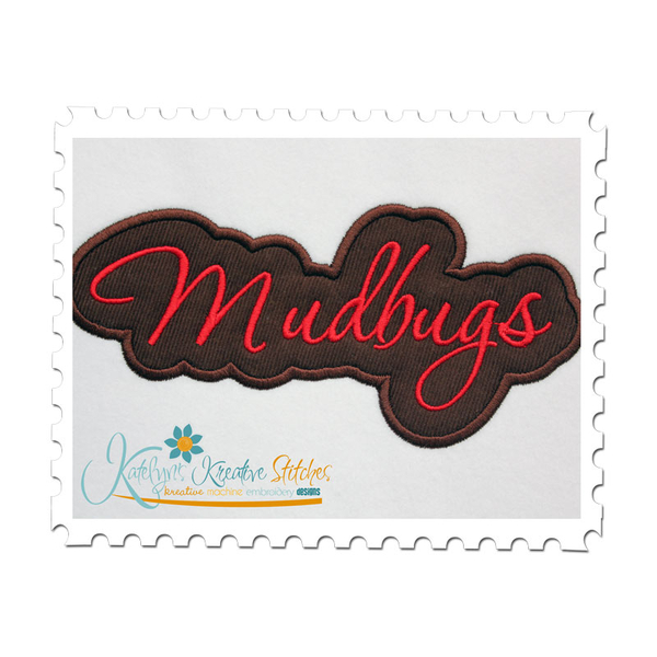 Mudbugs Applique Script