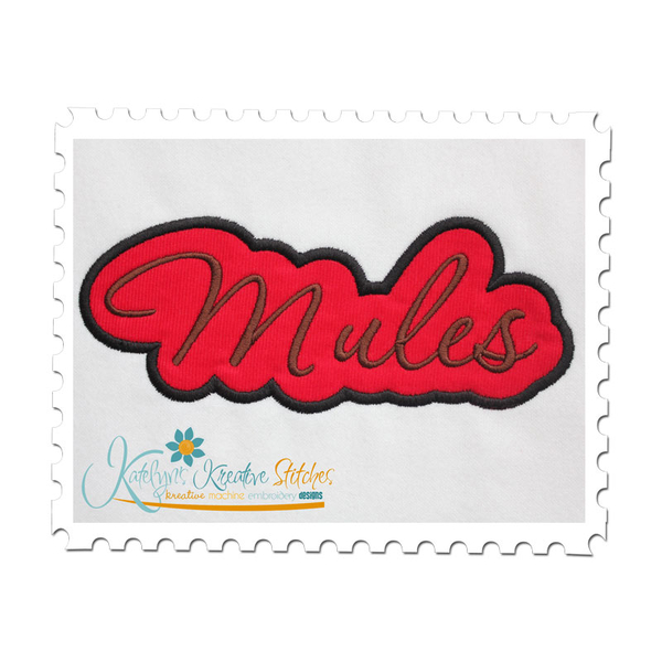 Mules Applique Script