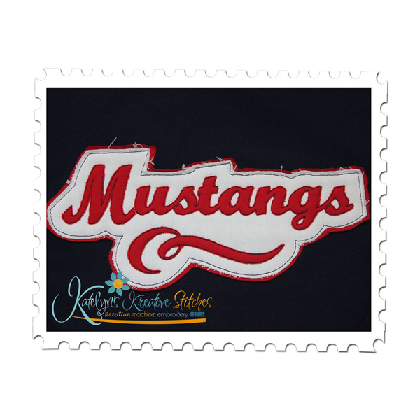 Mustangs Distressed Applique