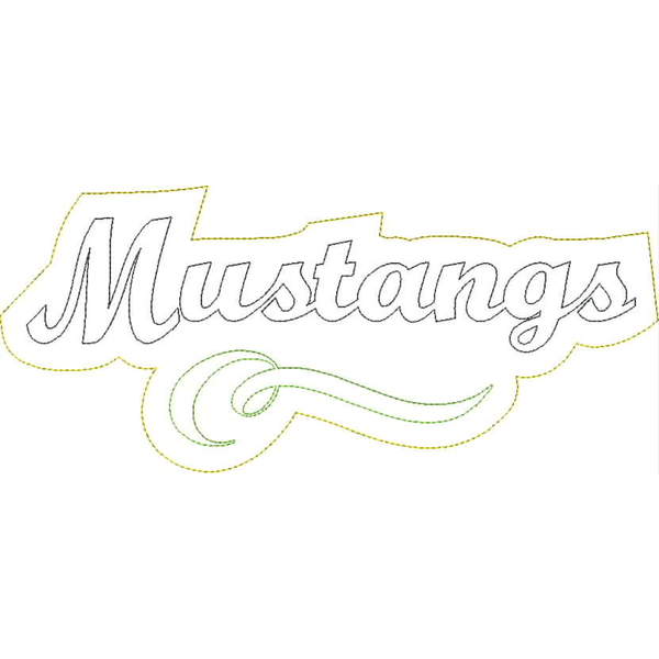Mustangs Distressed Applique Snap Shot