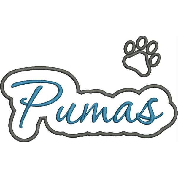 Pumas Applique Script Satin Snap Shot