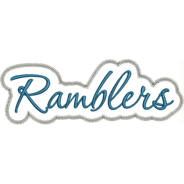 Ramblers Applique Script Zig Zag Snap Shot