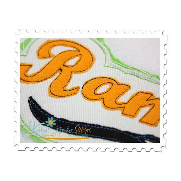 Rams Distressed Applique Close Up