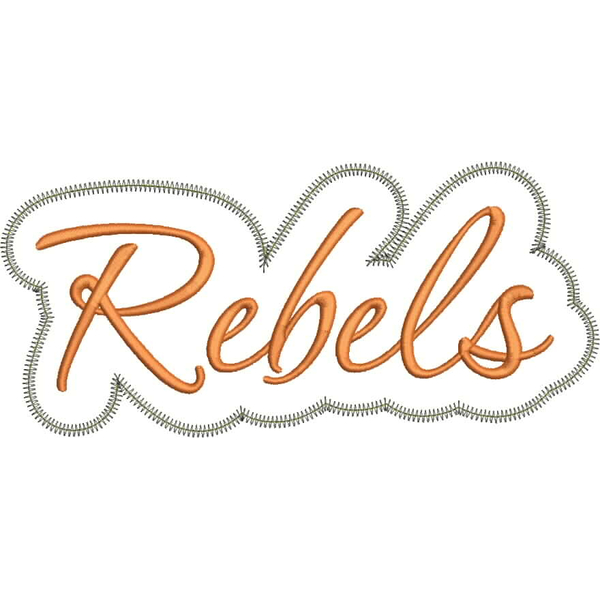 Rebels Applique Script Zig Zag Snap Shot
