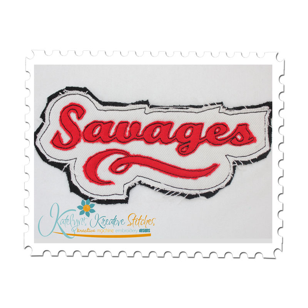 Savages Distressed Applique