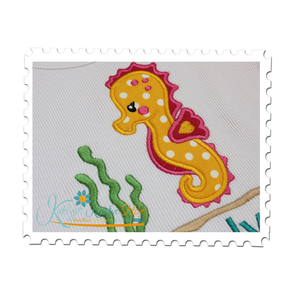 Seahorse Girl Applique on a Ribbed Tank Top