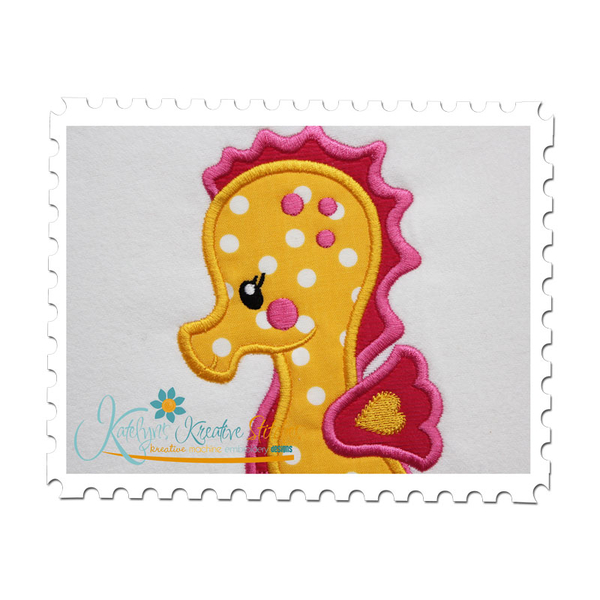 Seahorse Girl Applique Close Up