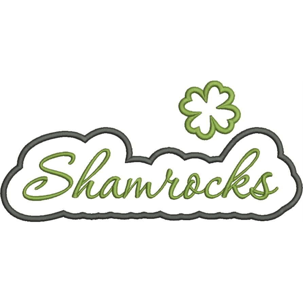 Shamrocks Applique Script Satin Snap Shot