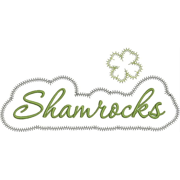Shamrocks Applique Script Zig Zag Snap Shot