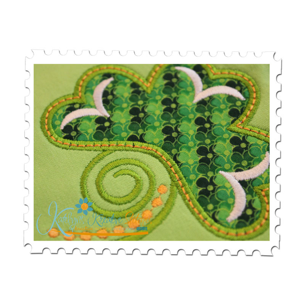 Single Shamrock Applique Close Up