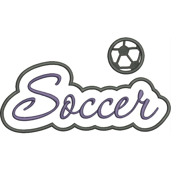 Soccer Applique Script Satin Snap Shot