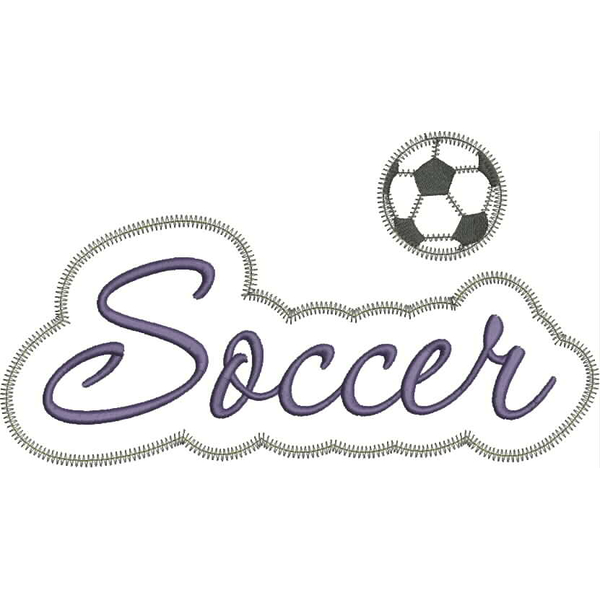 Soccer Applique Script Zig Zag Snap Shot