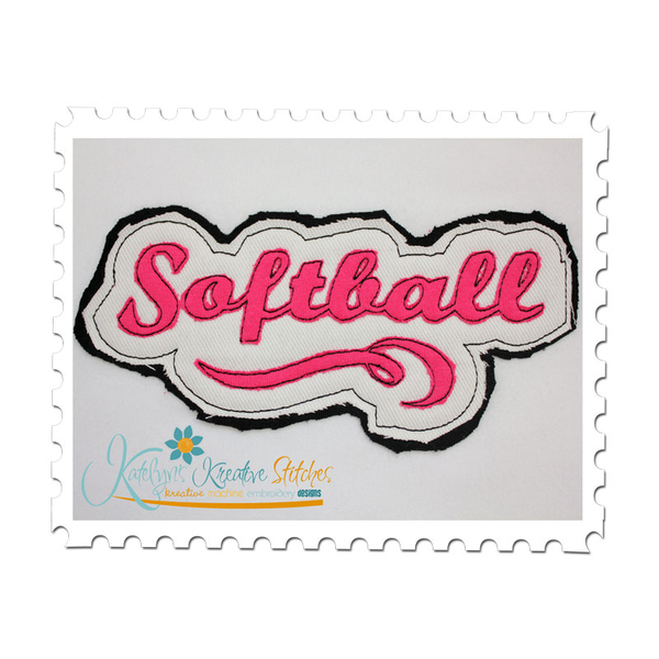 Softball Distressed Applique