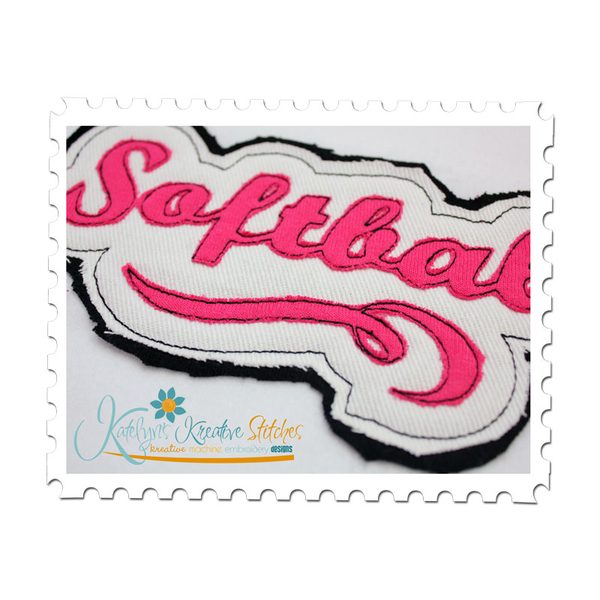 Softball Distressed Applique Close Up