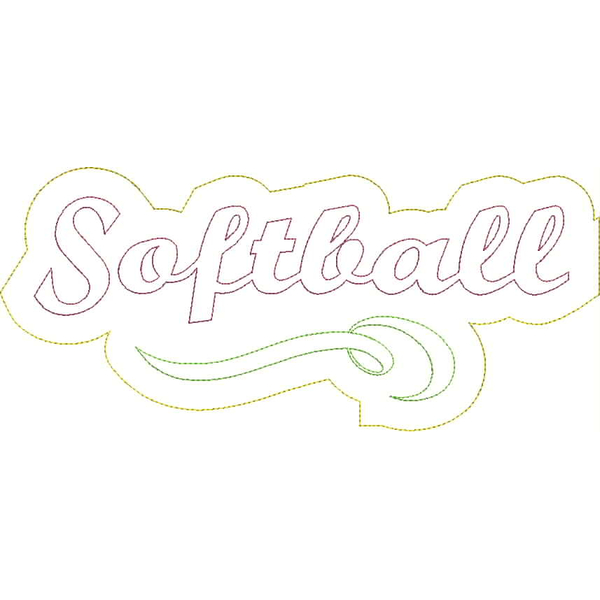 Softball Distressed Applique Snap Shot