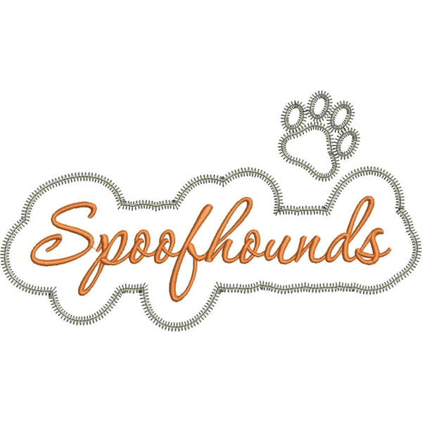 Spoofhounds Applique Script Zig Zag Snap Shot