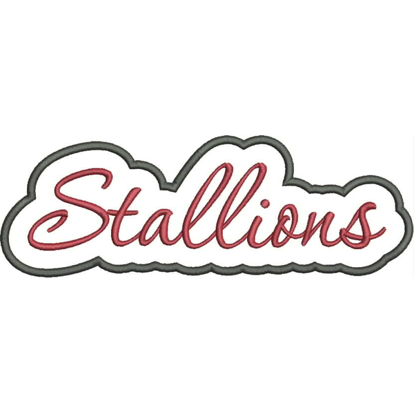 Stallions Applique Script Satin Snap Shot