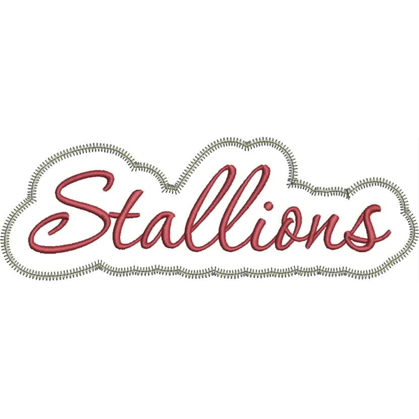 Stallions Applique Script Zig Zag Snap Shot