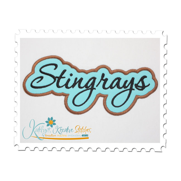 Stingrays Applique Script