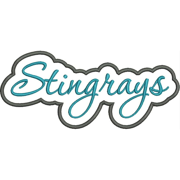 Stingrays Applique Script Satin Snap Shot