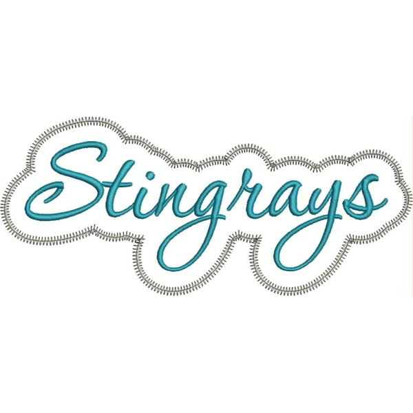 Stingrays Applique Script Zig Zag Snap Shot