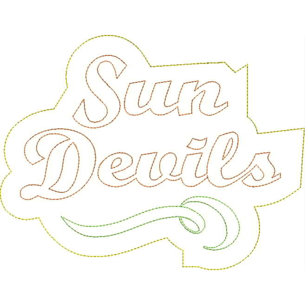 Sun Devils Distressed Applique Snap Shot