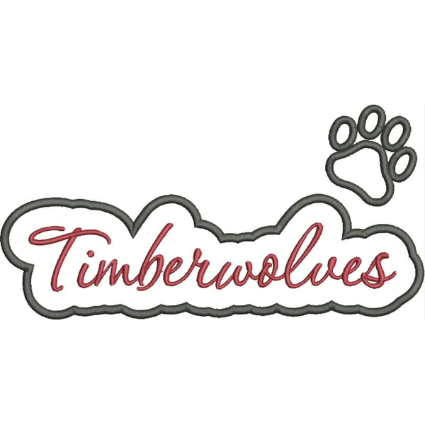 Timberwolves Applique Script Satin Snap Shot