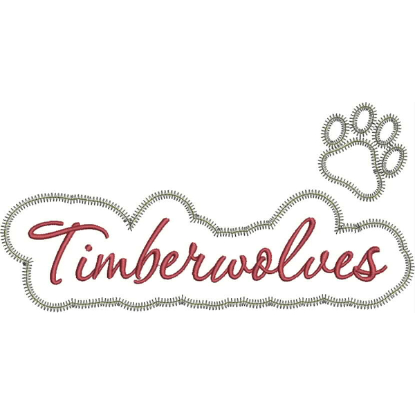 Timberwolves Applique Script Zig Zag Snap Shot
